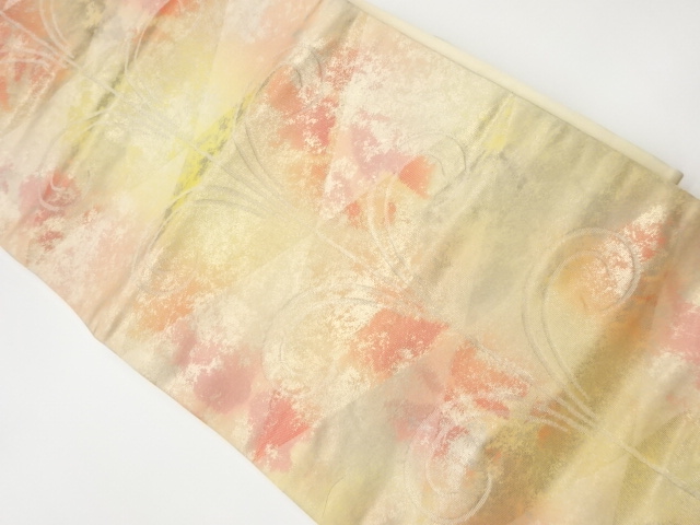 リサイクル　菱に抽象模様織出し名古屋帯